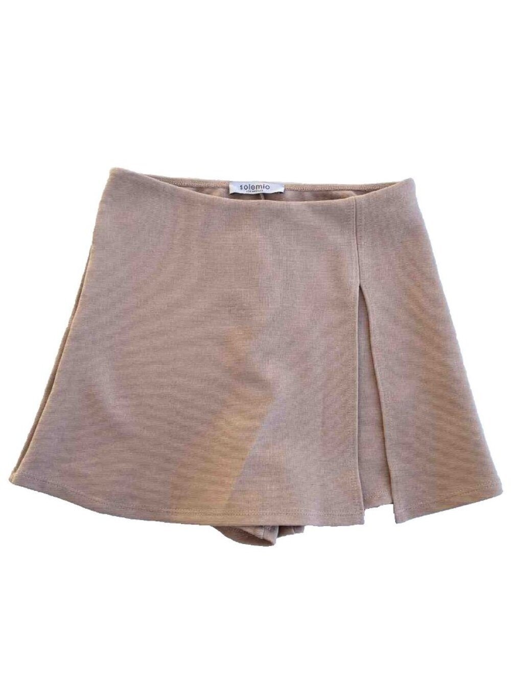 Nasty Gal Slit Pretty Skort Taupe Stretch Mini Skirt Size M NWOT - Picture 5 of 11